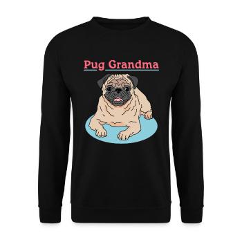 Pug Grandma Dog Owner Dog Mom Gift - Unisex Sweatshirt - black - Front - Alina (178cm) & Michal (187cm)