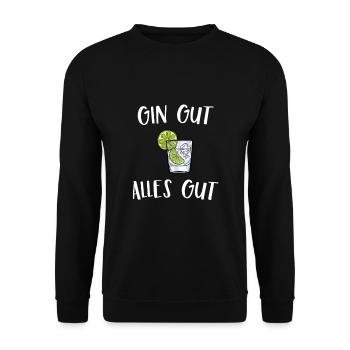 Gin gut alles gut - Unisex Pullover - Schwarz - Vorne - Alina (178cm) & Michal (187cm)