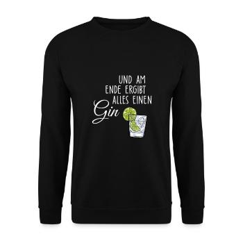 Und am Ende ergibt alles einen Gin - Unisex Pullover - Schwarz - Vorne - Alina (178cm) & Michal (187cm)