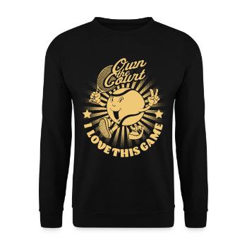 Dessin animé de tennis - Sweat-shirt Unisexe - noir - Devant - Alina (178cm) & Michal (187cm)