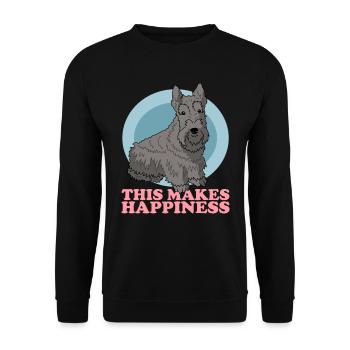 Scottish Terrier Hunde | Hundebesitzer Geschenk - Unisex Pullover - Schwarz - Vorne - Alina (178cm) & Michal (187cm)