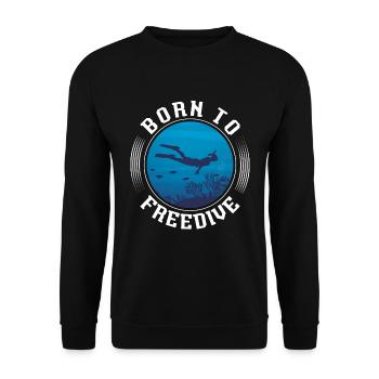 Freediving Freediving Diving Gift - Unisex Sweatshirt - black - Front - Alina (178cm) & Michal (187cm)