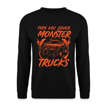 Monster Trucks Fan Girls Boys Monster Truck - Unisex Sweatshirt - black - Front - Alina (178cm) & Michal (187cm)