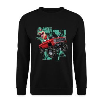 Monster Truck Trex Young Monster Trucks Dinosaurs - Unisex Sweatshirt - black - Front - Alina (178cm) & Michal (187cm)