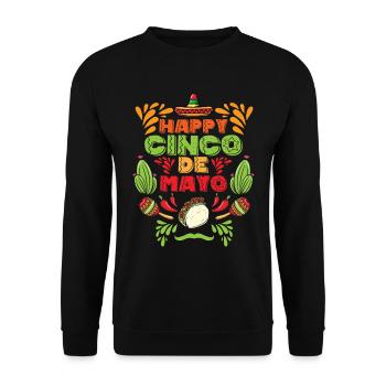 Mexican Fiesta Cheerful Cinco De Mayo - Unisex Sweatshirt - black - Front - Alina (178cm) & Michal (187cm)