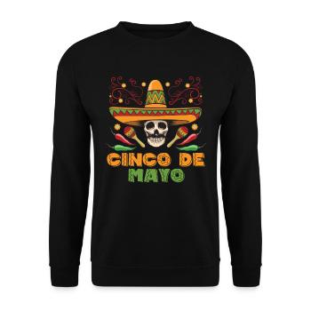 Cinco De Mayo Mexican Sombrero Skull - Unisex Sweatshirt - black - Front - Alina (178cm) & Michal (187cm)