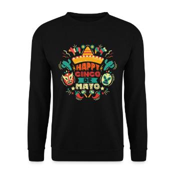 Cinco De Mayo Mexican Fiesta Sombrero - Unisex Sweatshirt - black - Front - Alina (178cm) & Michal (187cm)