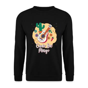 Cinco De Mayo Ukulélé Cactus Fiesta Mexicaine - Sweat-shirt Unisexe - noir - Devant - Alina (178cm) & Michal (187cm)