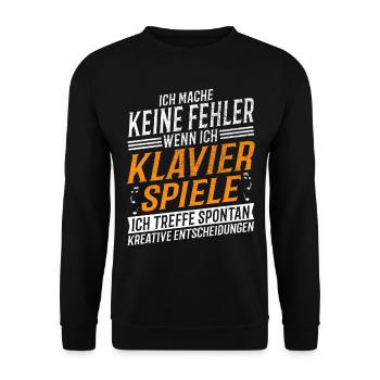 Klavier Musiker Kreativer Klavierspieler - Unisex Pullover - Schwarz - Vorne - Alina (178cm) & Michal (187cm)