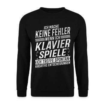 Klavierspieler Musikinstrument Musik Pianist - Unisex Pullover - Schwarz - Vorne - Alina (178cm) & Michal (187cm)
