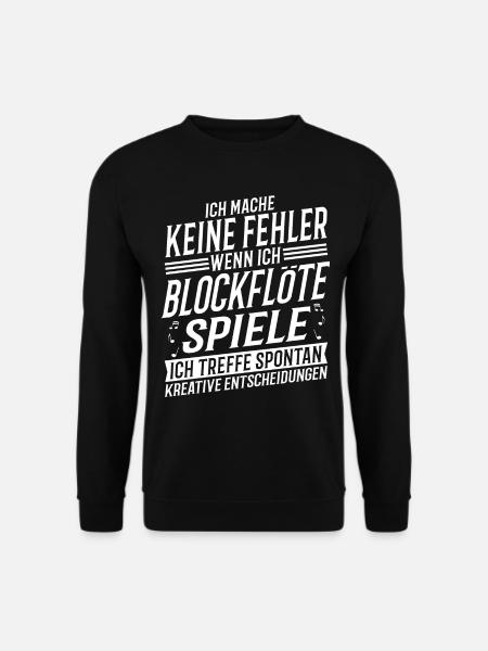 Blockflötenspieler Musiker Blockflöte - Unisex Pullover - Schwarz
