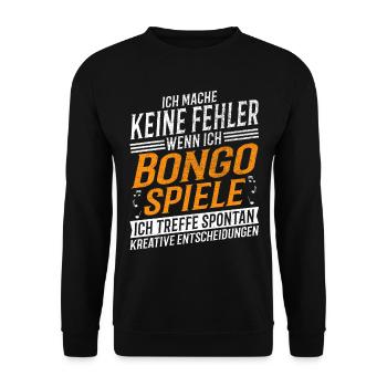 Bongo Musiker Kreativer Bongospieler - Unisex Pullover - Schwarz - Vorne - Alina (178cm) & Michal (187cm)