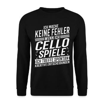 Cellist Musikinstrument Musik Cello - Unisex Pullover - Schwarz - Vorne - Alina (178cm) & Michal (187cm)