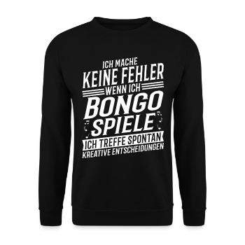 Bongospieler Musikinstrument Musik Bongo - Unisex Pullover - Schwarz - Vorne - Alina (178cm) & Michal (187cm)