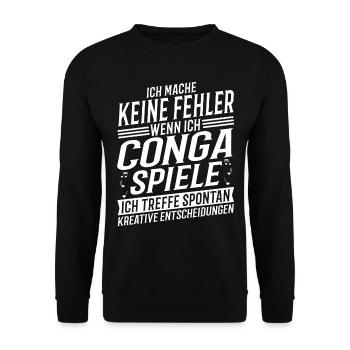 Congaspieler Musikinstrument Musik Conga - Unisex Pullover - Schwarz - Vorne - Alina (178cm) & Michal (187cm)