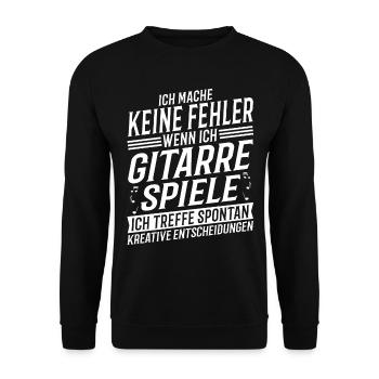 Gitarrenspieler Musikinstrument Musik Gitarrist - Unisex Pullover - Schwarz - Vorne - Alina (178cm) & Michal (187cm)
