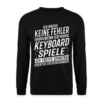 Keyboardspieler Musikinstrument Musik Keyboard - Unisex Pullover - Schwarz - Vorne - Alina (178cm) & Michal (187cm)