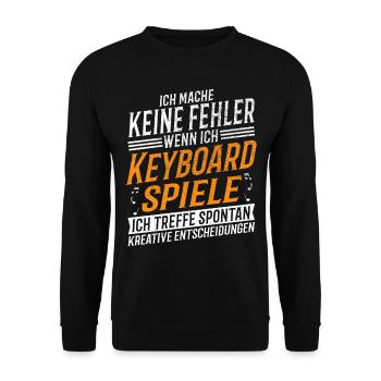 Keyboard Musiker Kreativer Keyboardspieler - Unisex Pullover - Schwarz - Vorne - Alina (178cm) & Michal (187cm)