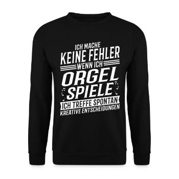 Orgelspieler Musikinstrument Musik Organist - Unisex Pullover - Schwarz - Vorne - Alina (178cm) & Michal (187cm)