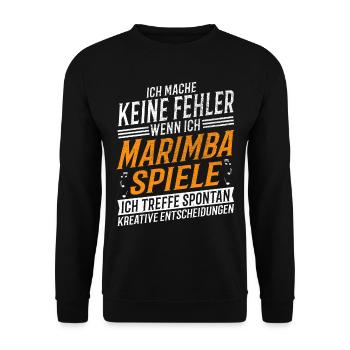 Marimba Musiker Kreativer Marimbaspieler - Unisex Pullover - Schwarz - Vorne - Alina (178cm) & Michal (187cm)