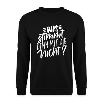 Sarkusmus Spruch Schwarzer Humor Lustiges Ironie - Unisex Pullover - Schwarz - Vorne - Alina (178cm) & Michal (187cm)