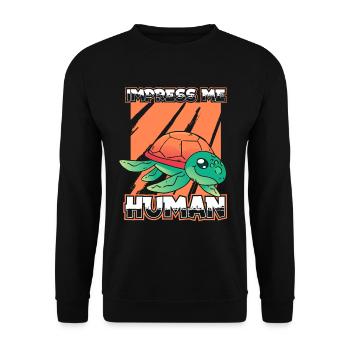 Turtle Sea Turtle - Unisex Sweatshirt - black - Front - Alina (178cm) & Michal (187cm)
