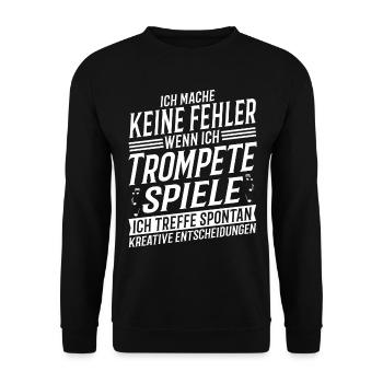 Trompetenspieler Musikinstrument Musik Trompeter - Unisex Pullover - Schwarz - Vorne - Alina (178cm) & Michal (187cm)