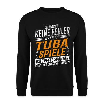 Tuba Musiker Kreativer Tubaspieler - Unisex Pullover - Schwarz - Vorne - Alina (178cm) & Michal (187cm)