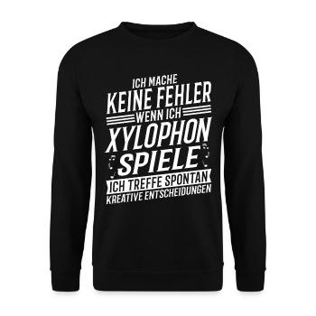 Xylophonspieler Musikinstrument Musik Xylophon - Unisex Pullover - Schwarz - Vorne - Alina (178cm) & Michal (187cm)