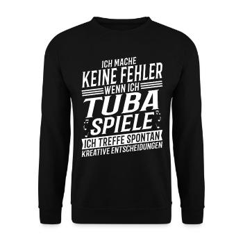 Tubaspieler Musikinstrument Musik Tuba - Unisex Pullover - Schwarz - Vorne - Alina (178cm) & Michal (187cm)