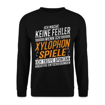 Xylophon Musiker Kreativer Xylophonspieler - Unisex Pullover - Schwarz - Vorne - Alina (178cm) & Michal (187cm)