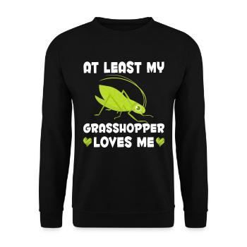 Grasshopper loves me funny insect collector - Unisex Sweatshirt - black - Front - Alina (178cm) & Michal (187cm)