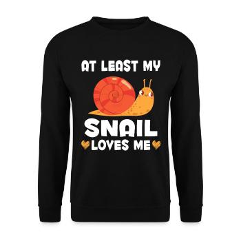 L’escargot m’aime les femmes Drôle d’escargot - Sweat-shirt Unisexe - noir - Devant - Alina (178cm) & Michal (187cm)