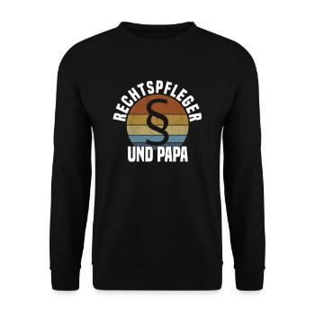Rechtsanwaltsfachangestellter Rechtspfleger Papa - Unisex Pullover - Schwarz - Vorne - Alina (178cm) & Michal (187cm)