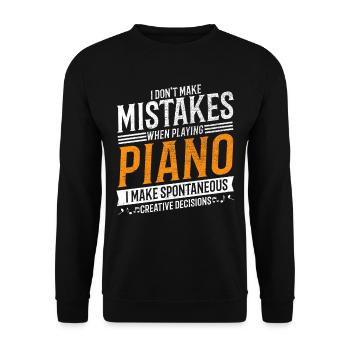 Lecteur de piano Musique Créatif Lecteur de piano - Sweat-shirt Unisexe - noir - Devant - Alina (178cm) & Michal (187cm)