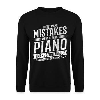 Klavierspieler Musikinstrument Musik Pianist - Unisex Pullover - Schwarz - Vorne - Alina (178cm) & Michal (187cm)