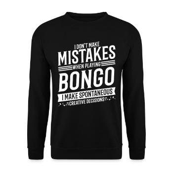 Bongo-Spieler Musikinstrument Musik Bongo - Unisex Pullover - Schwarz - Vorne - Alina (178cm) & Michal (187cm)