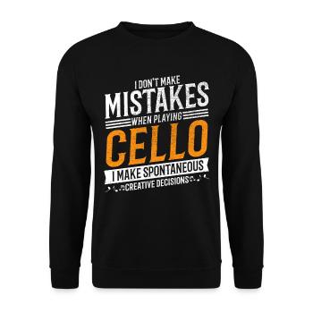 Cello Music Lover Creative Cellist - Unisex Sweatshirt - black - Front - Alina (178cm) & Michal (187cm)
