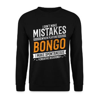 Bongo Musikliebhaber Kreativer Bongospieler - Unisex Pullover - Schwarz - Vorne - Alina (178cm) & Michal (187cm)