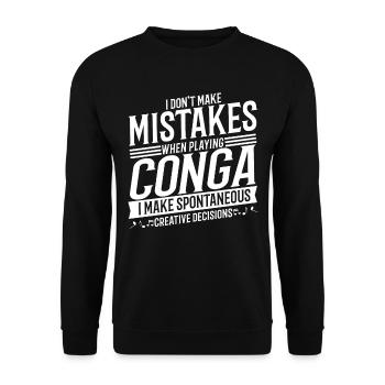 Conga-Spieler Musikinstrument Musik Conga - Unisex Pullover - Schwarz - Vorne - Alina (178cm) & Michal (187cm)
