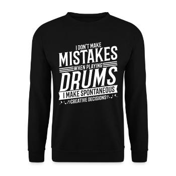 Drummers Musical Instrument Music Percussion - Unisex Sweatshirt - black - Front - Alina (178cm) & Michal (187cm)
