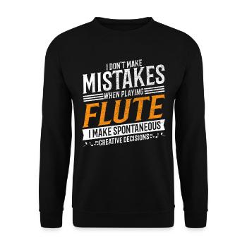 Flute Music Lover Creative Flute Player - Unisex Sweatshirt - black - Front - Alina (178cm) & Michal (187cm)