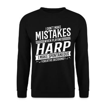 Harfenist Musikinstrument Musik Harfe - Unisex Pullover - Schwarz - Vorne - Alina (178cm) & Michal (187cm)