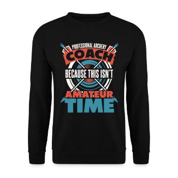Bogenschütze Bogensport Pfeil Bogen Bogenschießen - Unisex Pullover - Schwarz - Vorne - Alina (178cm) & Michal (187cm)