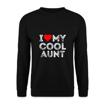I Love my cool aunt - Unisex Pullover - Schwarz - Vorne - Alina (178cm) & Michal (187cm)
