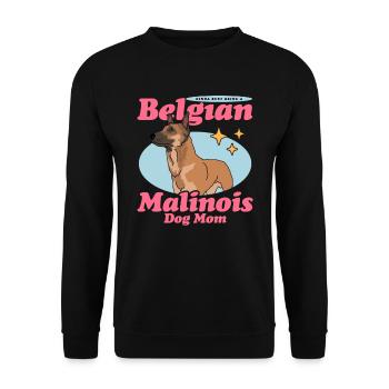 Belgian Malinois Mom Hunde Hundebesitzer Geschenk - Unisex Pullover - Schwarz - Vorne - Alina (178cm) & Michal (187cm)