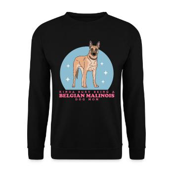 Belgian Malinois Mom Hundebesitzer Hunde Geschenk - Unisex Pullover - Schwarz - Vorne - Alina (178cm) & Michal (187cm)