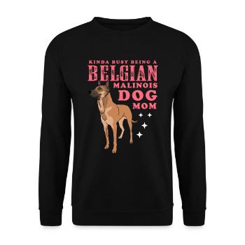 Belgian Malinois Mom Hundebesitzer Geschenk - Unisex Pullover - Schwarz - Vorne - Alina (178cm) & Michal (187cm)