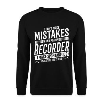 Recorder Player Instrument de musique Recorder - Sweat-shirt Unisexe - noir - Devant - Alina (178cm) & Michal (187cm)