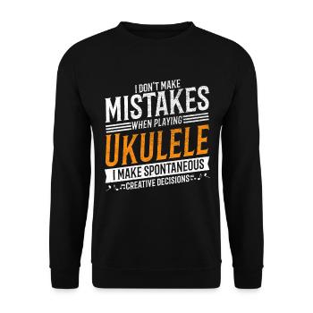 Ukulele Musikliebhaber Kreativer Ukulele-Spieler - Unisex Pullover - Schwarz - Vorne - Alina (178cm) & Michal (187cm)